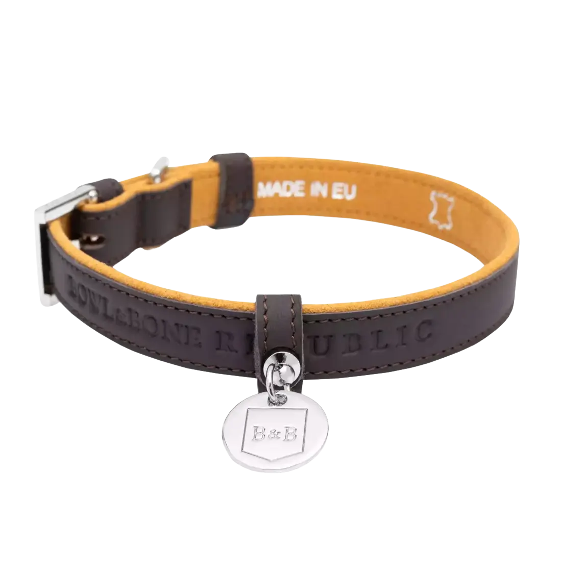 Obroża dla psa MONACO czekoladowa Bowl & Bone