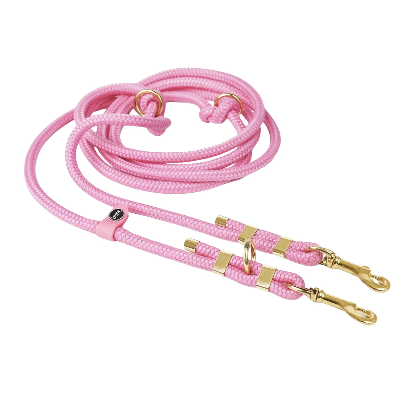 Smycz przepinana linowa dla psa, pastelowy róż / PUPPY pink BURA