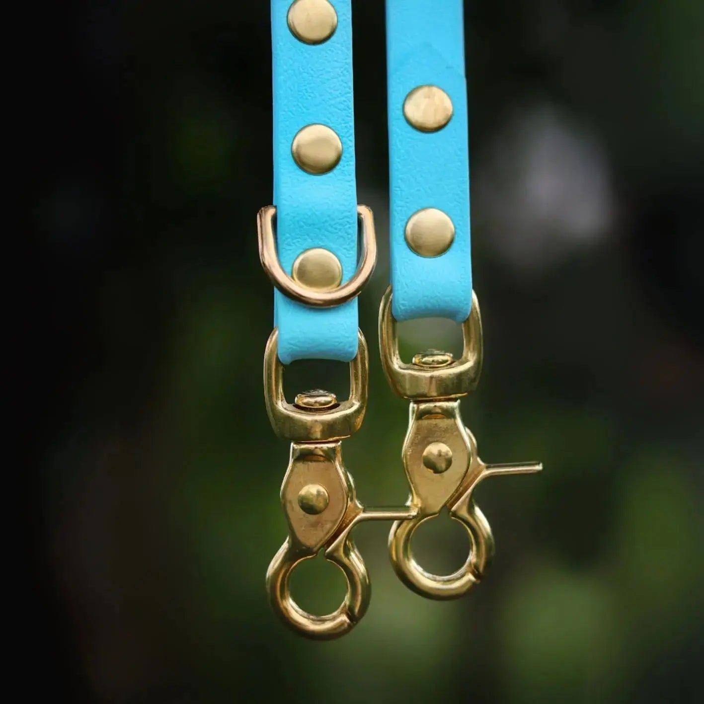 Smycz przepinana multifunkcyjna z Biothane dla psa, błekit / I'm buldog... BURA