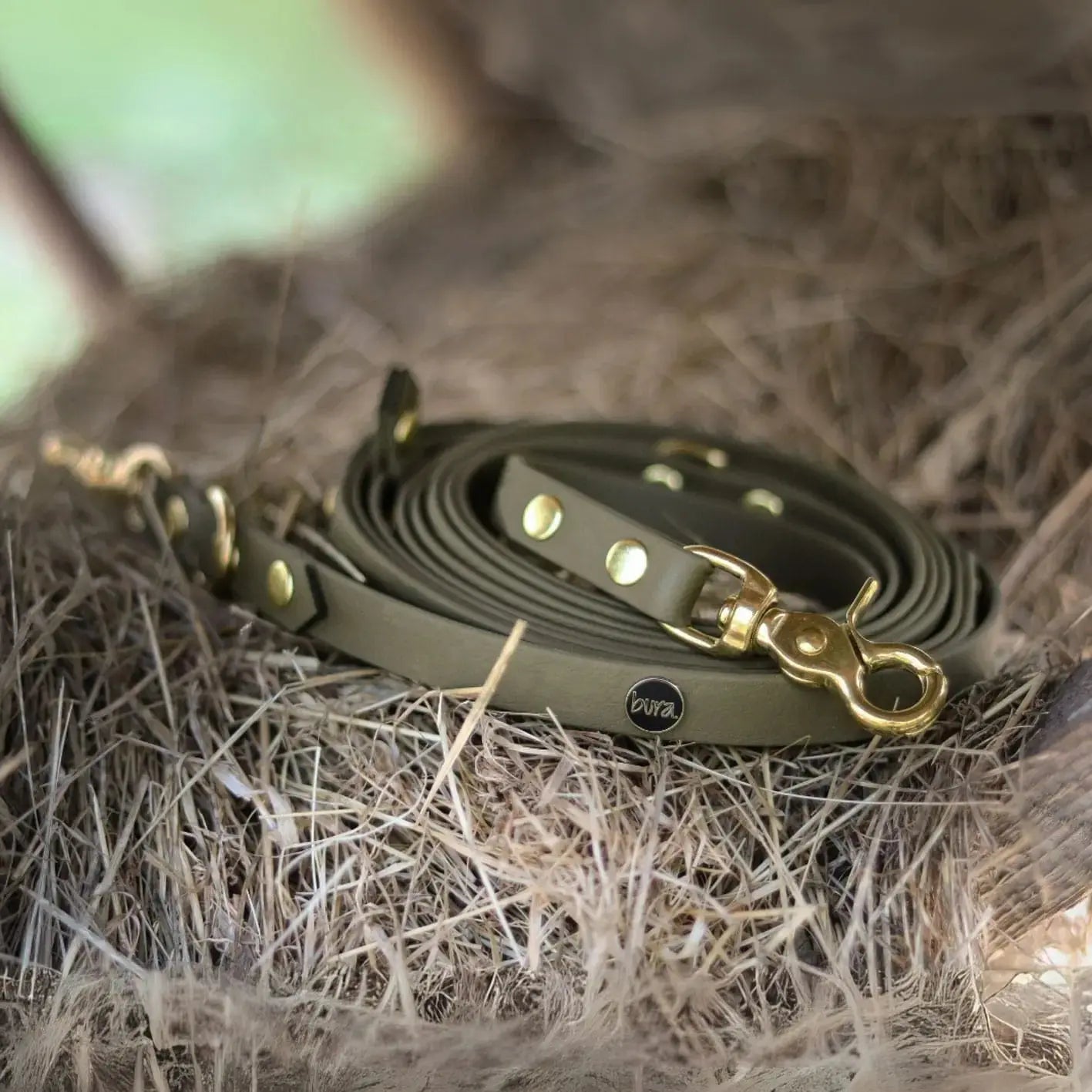 Smycz przepinana multifunkcyjna z Biothane dla psa, militarna zieleń / WATAHA BURA