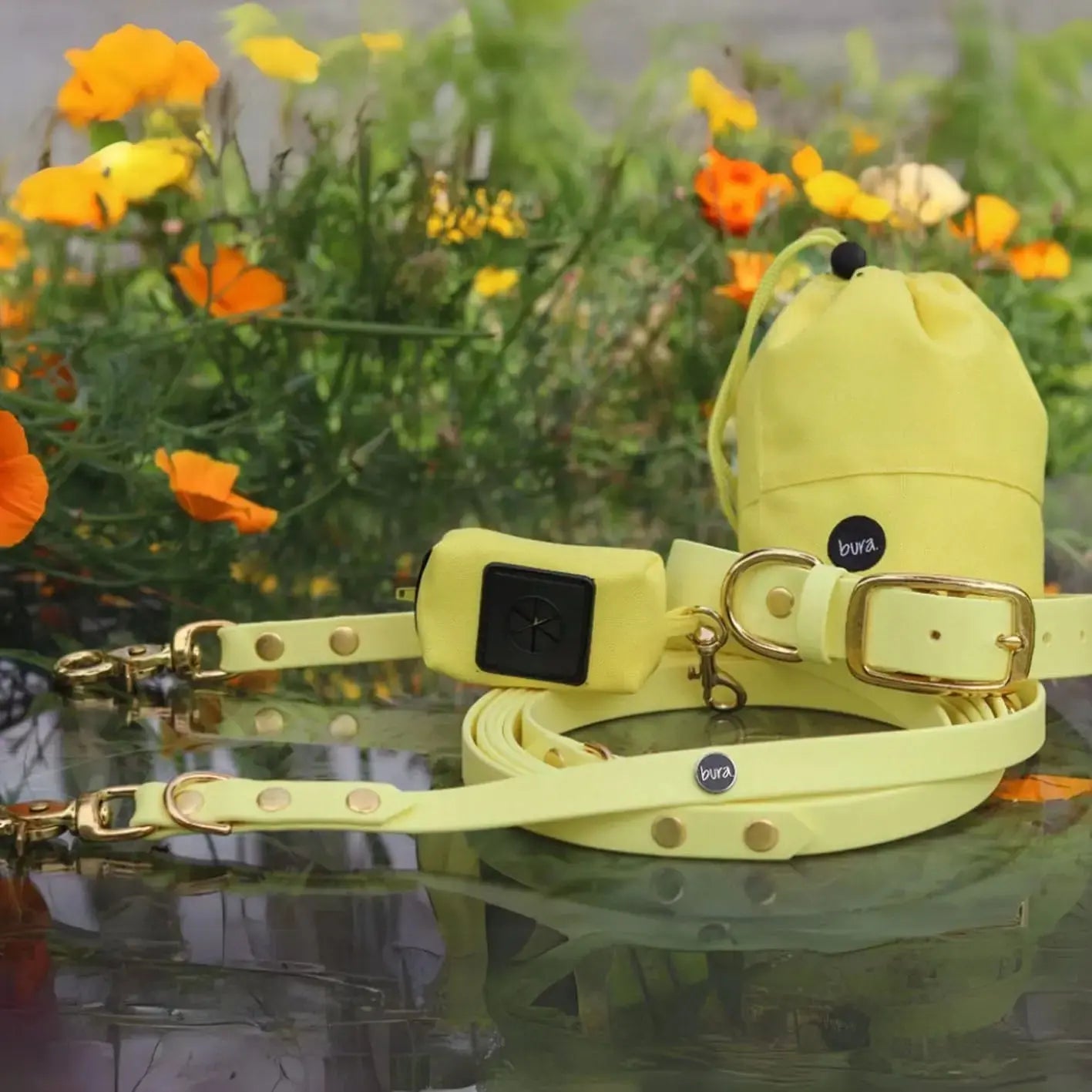 Smycz przepinana multifunkcyjna z Biothane dla psa, pastelowy żółty / PUP'S Paradise BURA