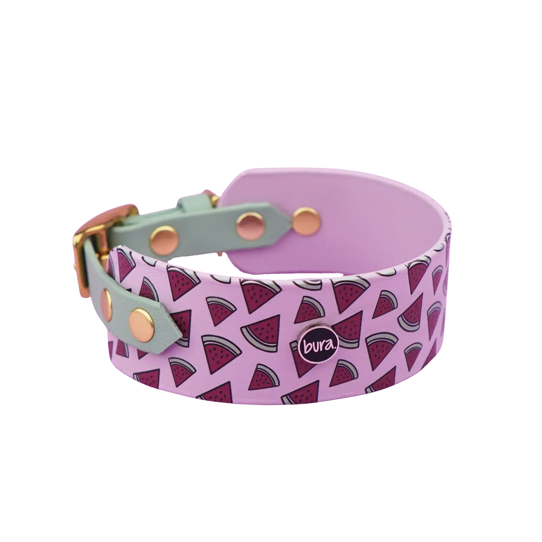 Obroża dla Charta na sprzączkę, Arbuziki / lilia BURA