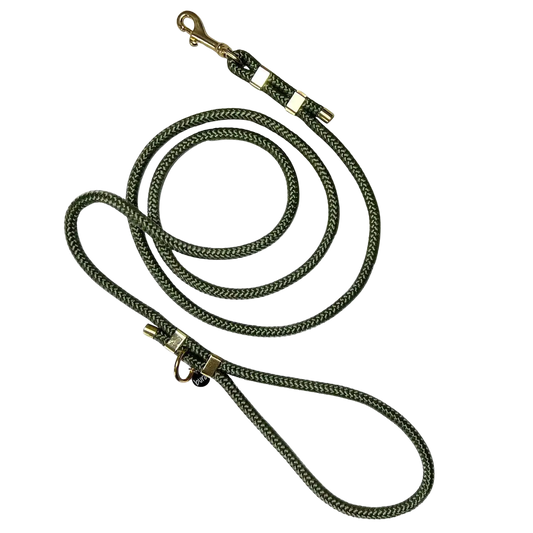 Smycz miejska linowa dla psa, militarna zieleń / WATAHA BURA