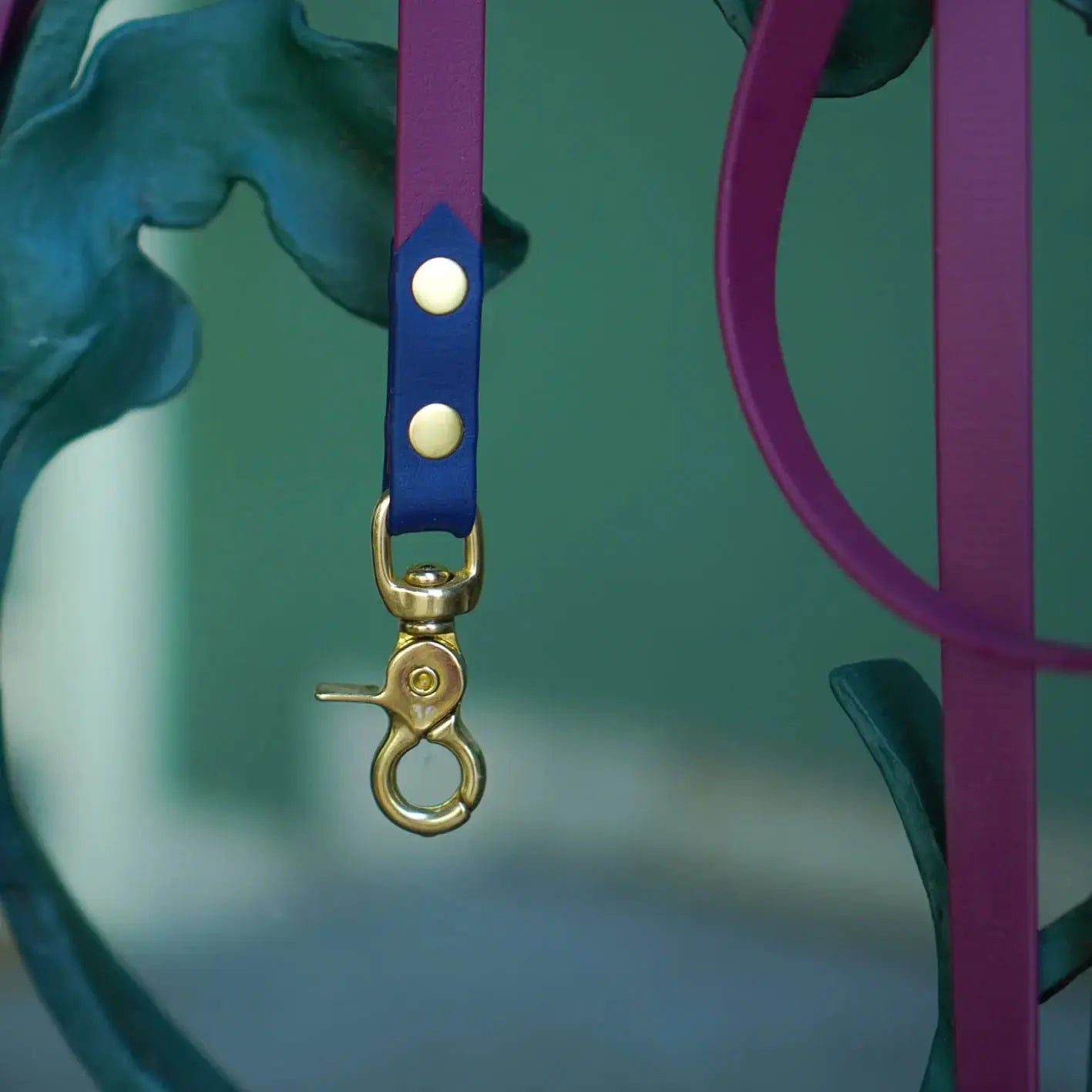 Smycz przepinana multifunkcyjna z Biothane dla psa, bordowo-granatowy / Bura Szmula BURA