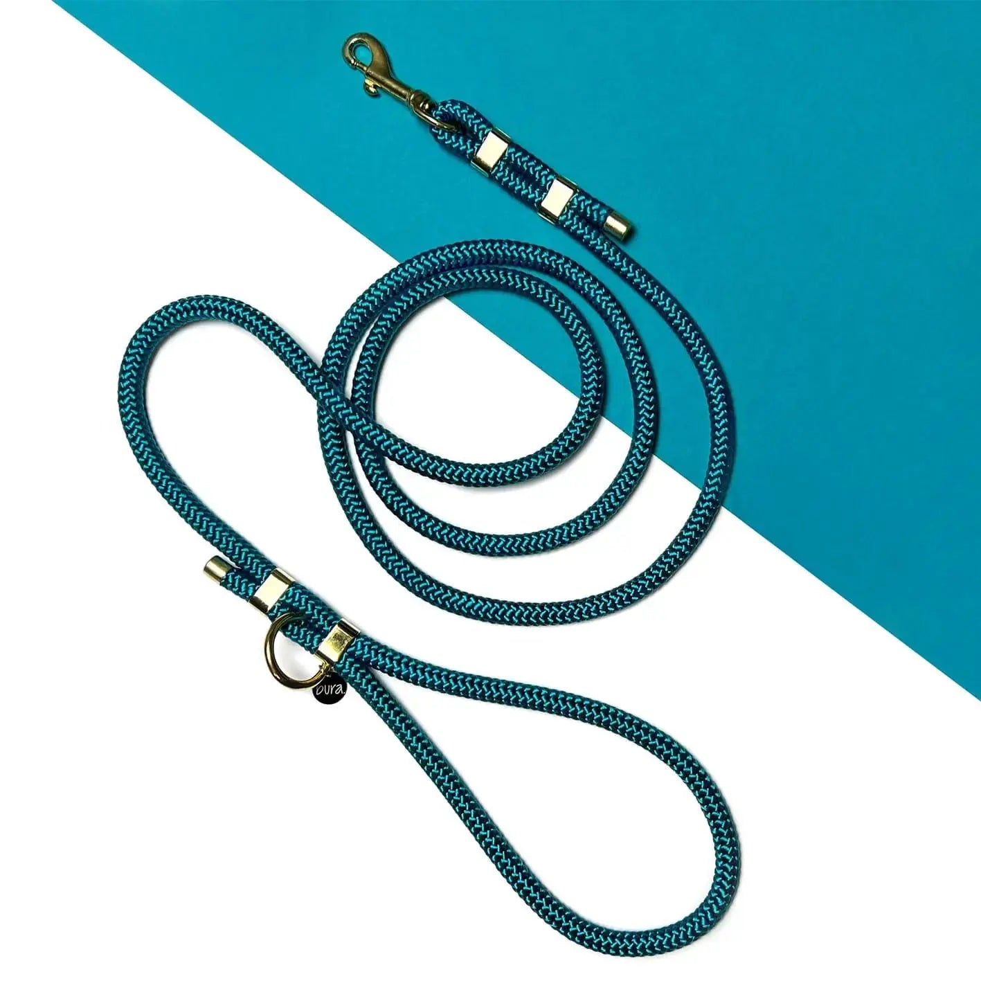 Smycz miejska linowa dla psa, turkus / wilk MORSKI BURA