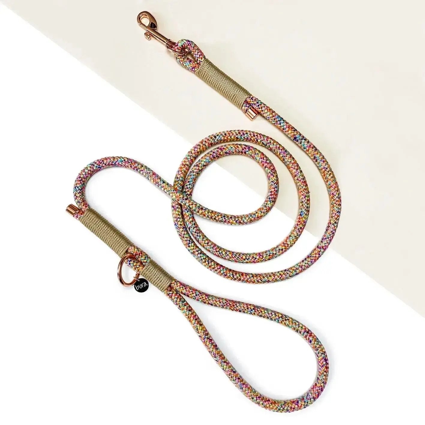 Smycz miejska linowa dla psa, beżowy mix  / Psiutti frutti BURA