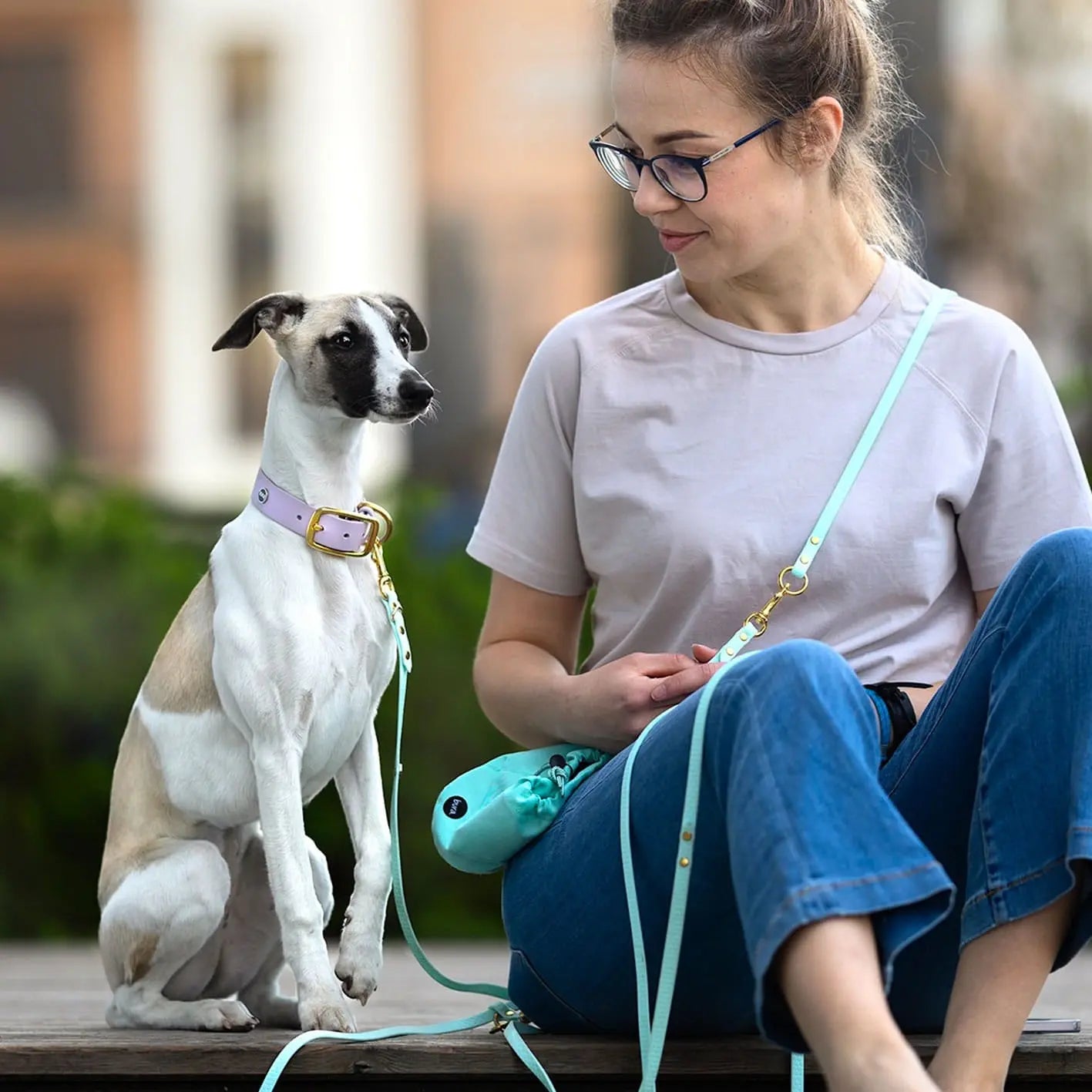 Obroża na sprzączkę dla psa, lilia / time to be Unidog!, YOU're pawsome! BURA