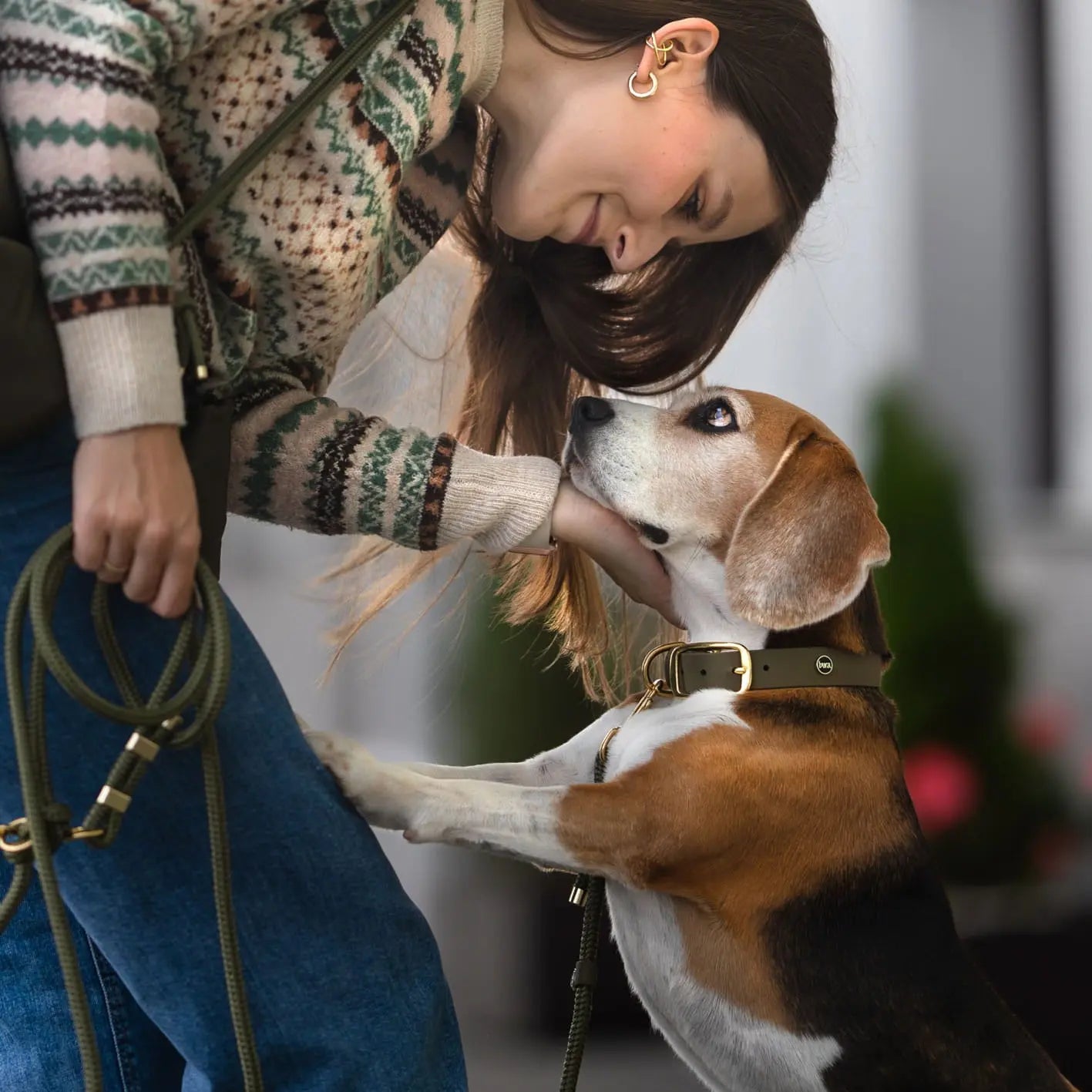 Obroża na sprzączkę dla psa, militarna zieleń / WATAHA BURA