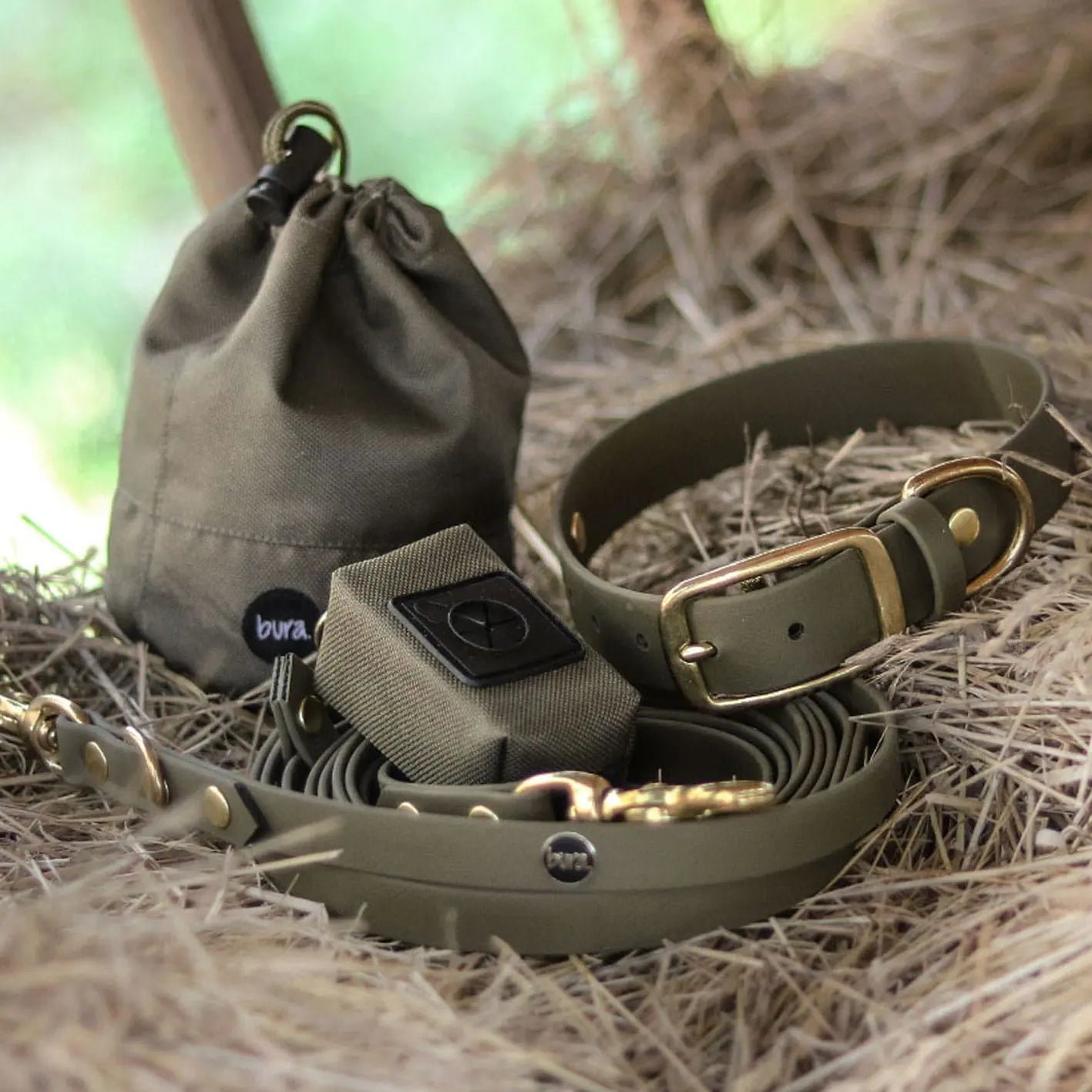 Obroża na sprzączkę dla psa, militarna zieleń / WATAHA BURA