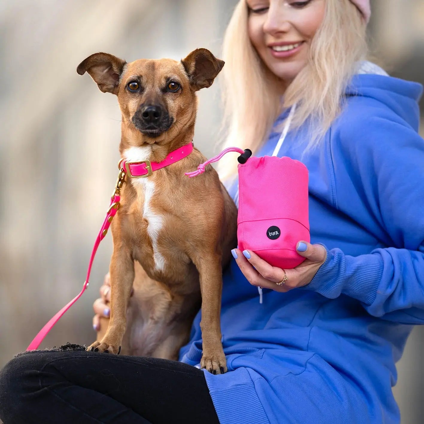 Obroża na sprzączkę dla psa, różowy / Pies&love BURA