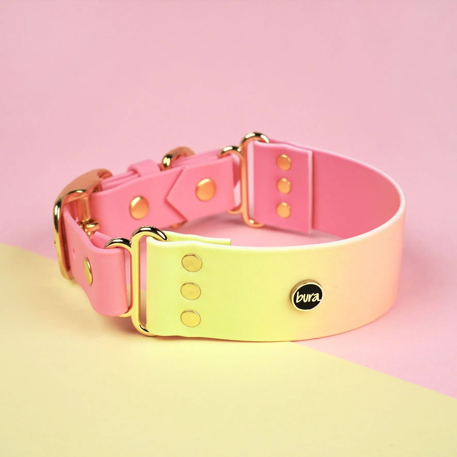 Szeroka obroża na sprzączkę, Pink Malibu BURA