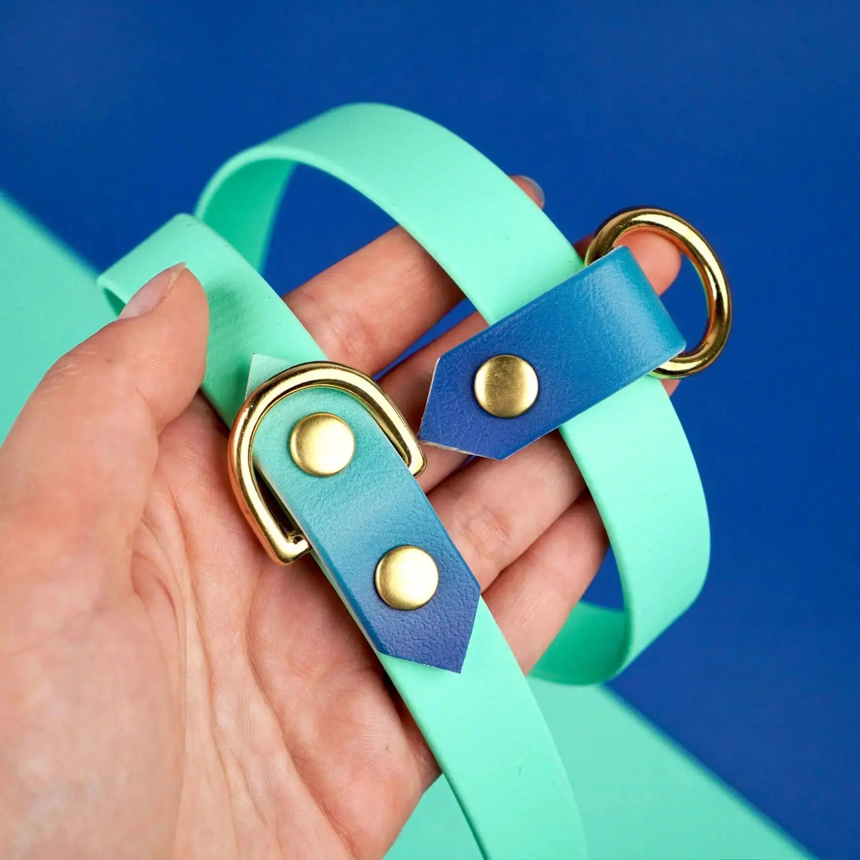 Smycz przepinana multifunkcyjna z Biothane dla psa, Blue Lagoon BURA