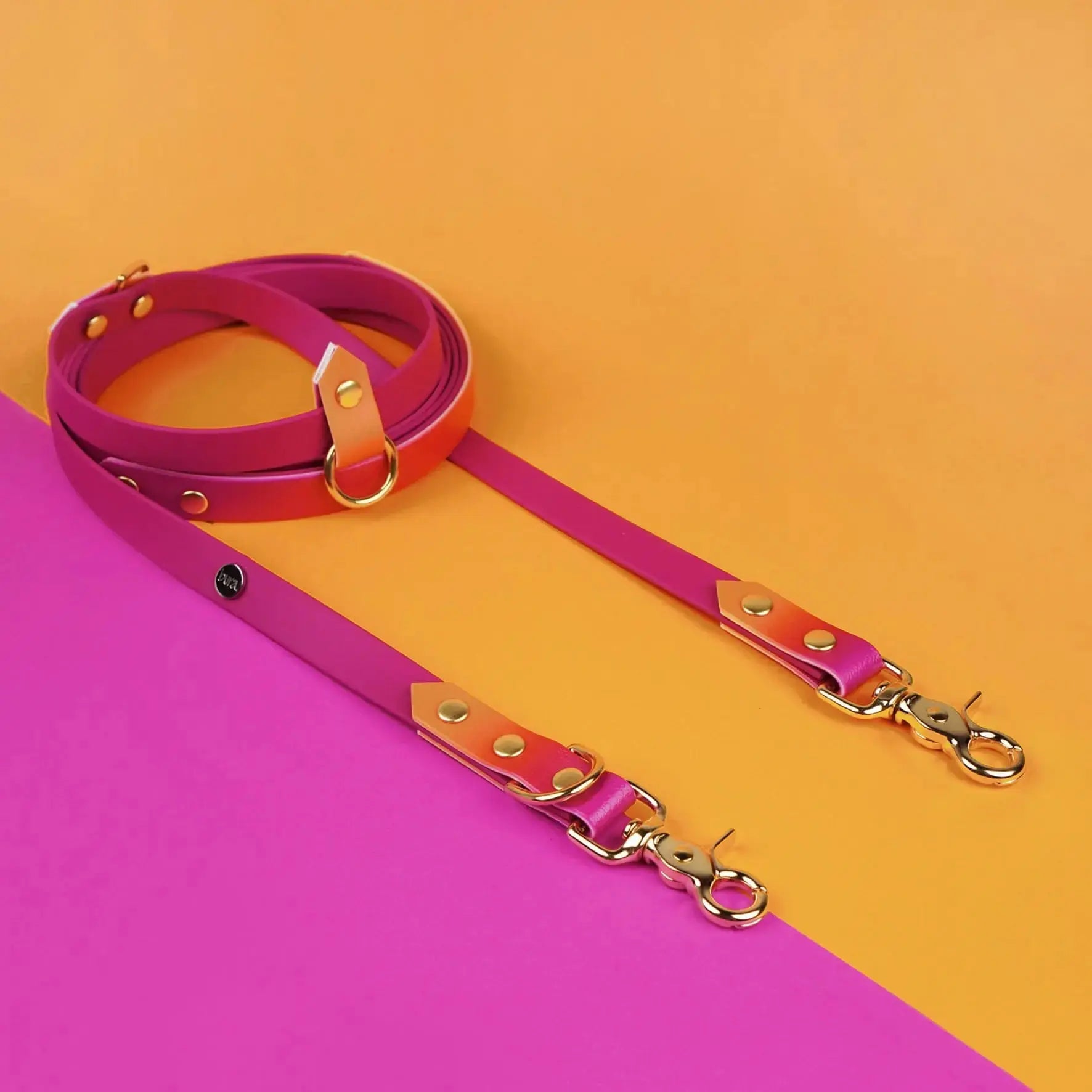 Smycz przepinana multifunkcyjna z Biothane dla psa, Tequila Sunrise BURA