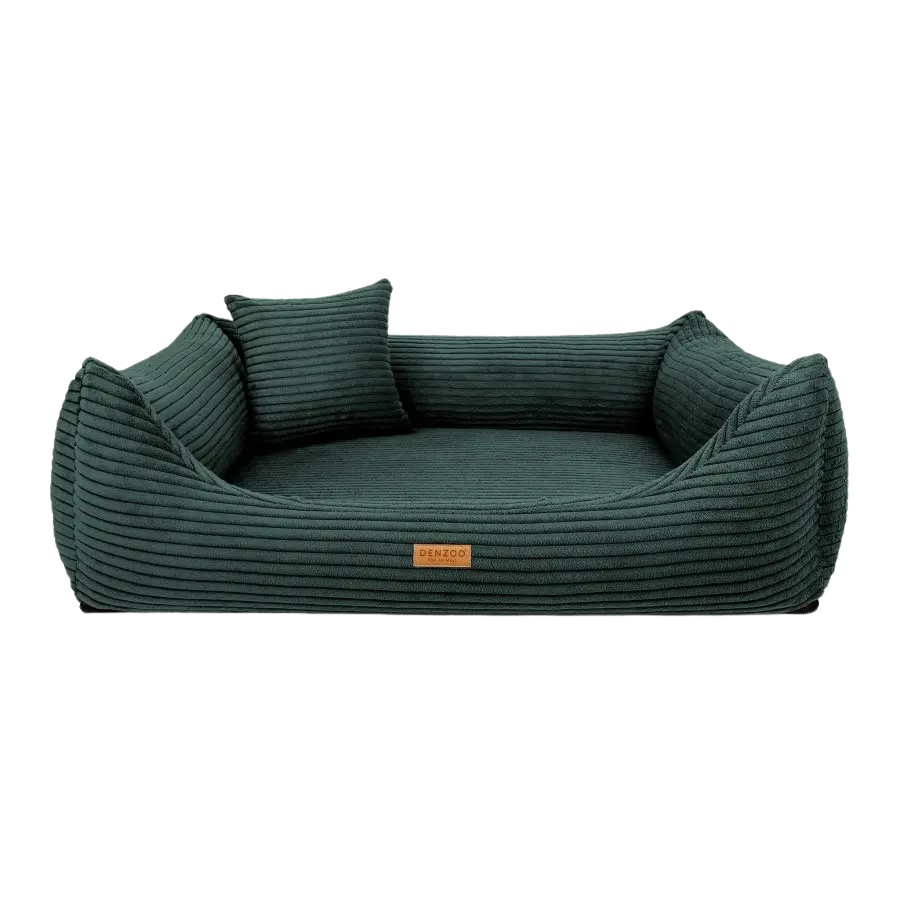 Legowisko dla psa i kota z materacem ortopedycznym butelkowa zieleń - RIMINI BOTTLE-GREEN DENZOO