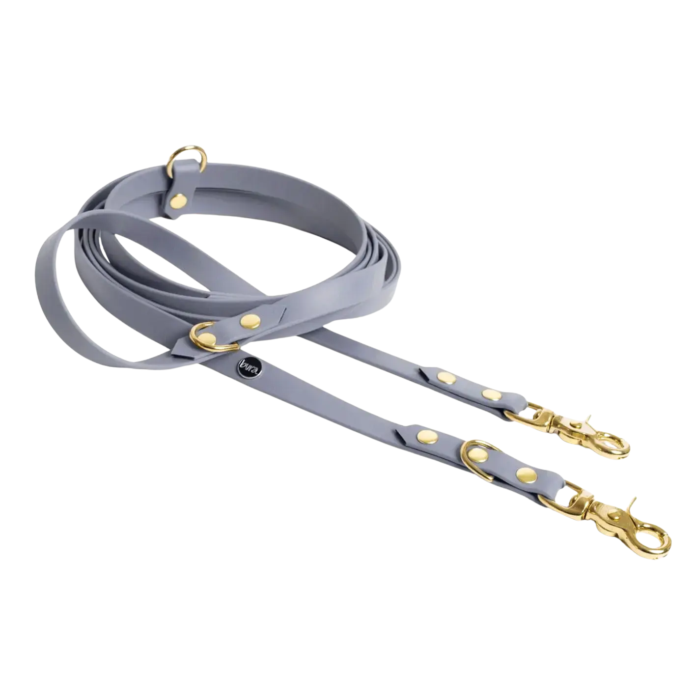 Smycz przepinana multifunkcyjna z Biothane dla psa, szary / szaroBURA BURA