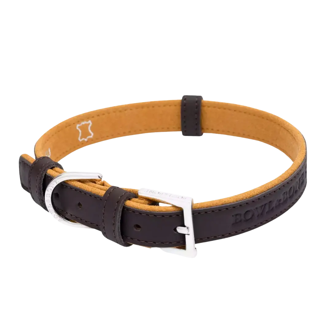 Obroża dla psa MONACO czekoladowa Bowl & Bone