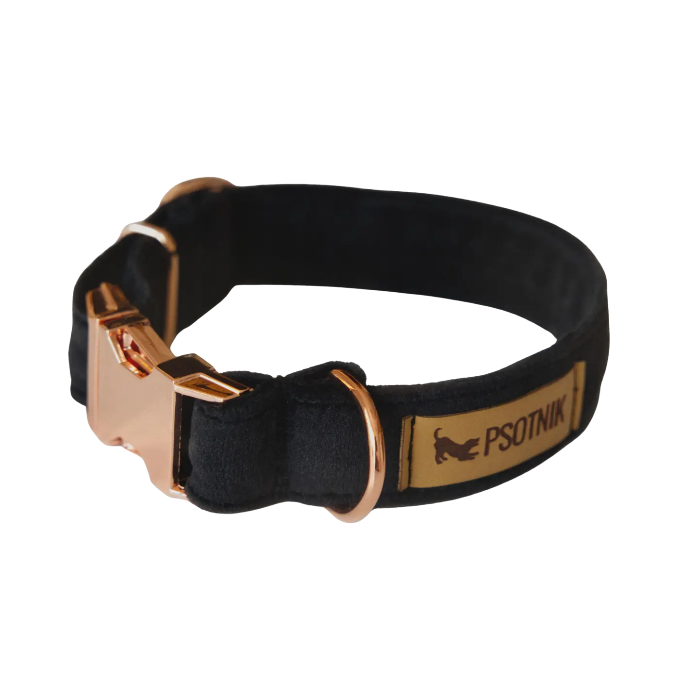 Obroża z klamrą Psotnik czarna Psotnik
