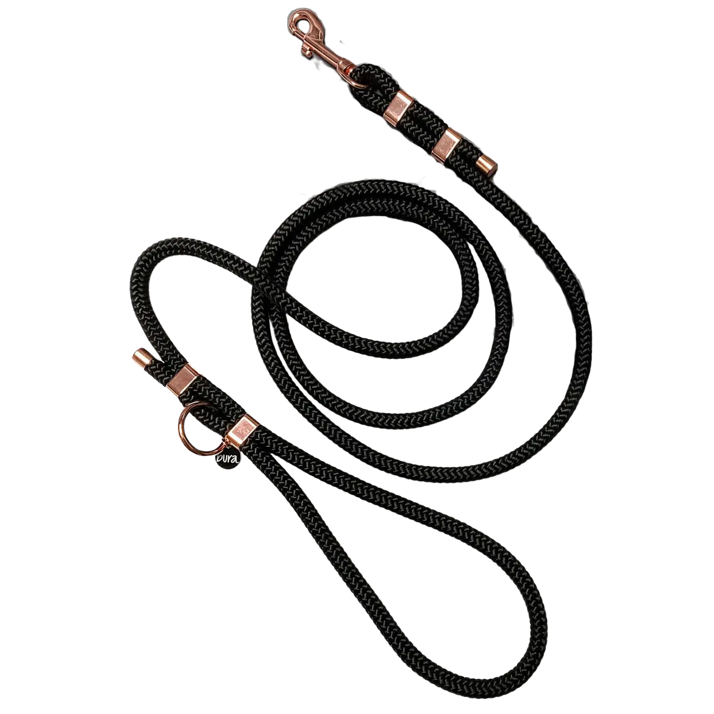 Smycz miejska linowa dla psa, czarny / COCO Psianel BURA