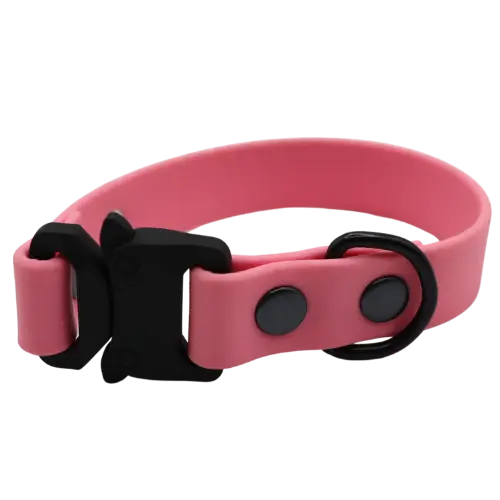 Obroża na klamrę BioThane Flamingo Pink Co Collar