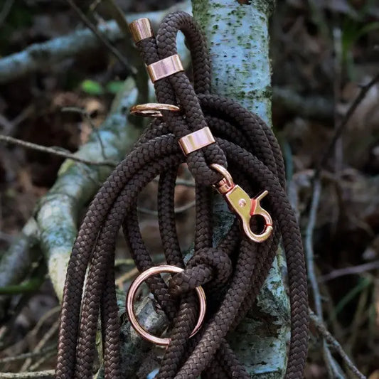 Smycz przepinana linowa Chocolate Brown Co collar