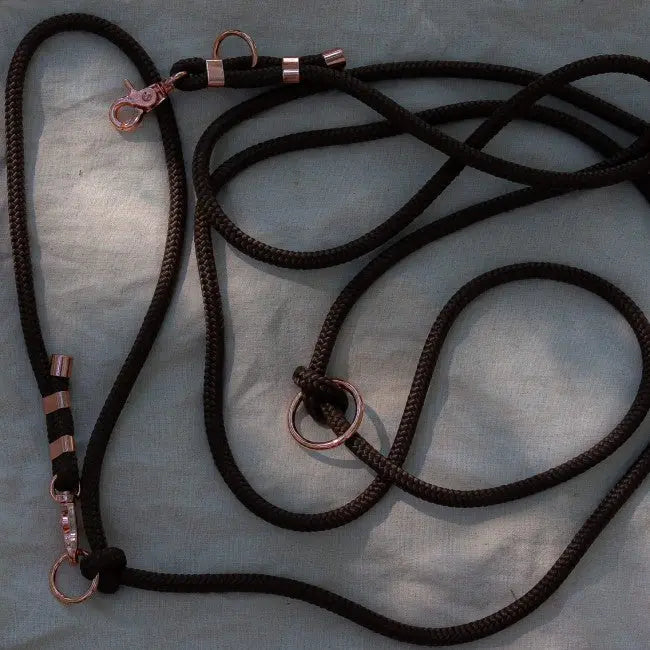 Smycz przepinana linowa Chocolate Brown Co collar