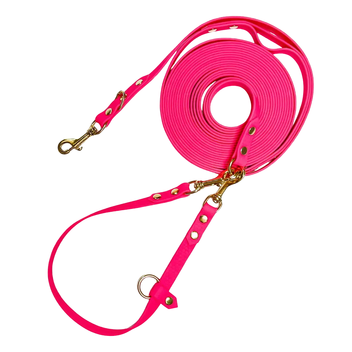 Linka treningowa dla psa z taśmy HEXA, neonowy róż BURA