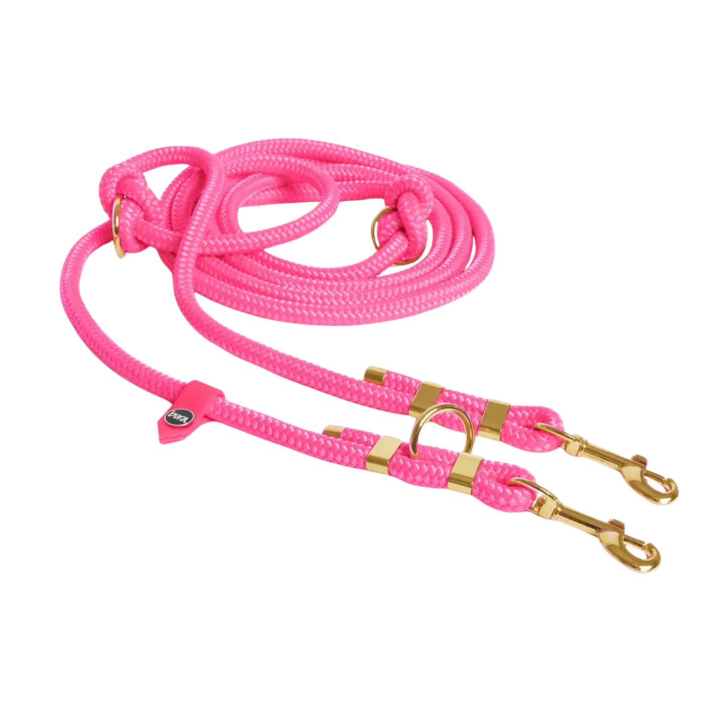 Smycz przepinana linowa dla psa, różowy / Pies&love BURA