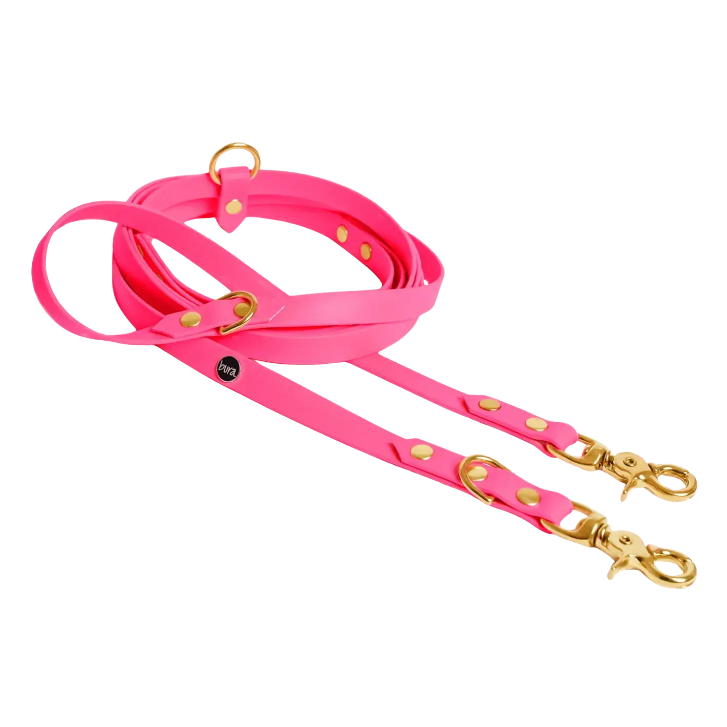 Smycz przepinana multifunkcyjna z Biothane dla psa, różowy / Pies&love BURA