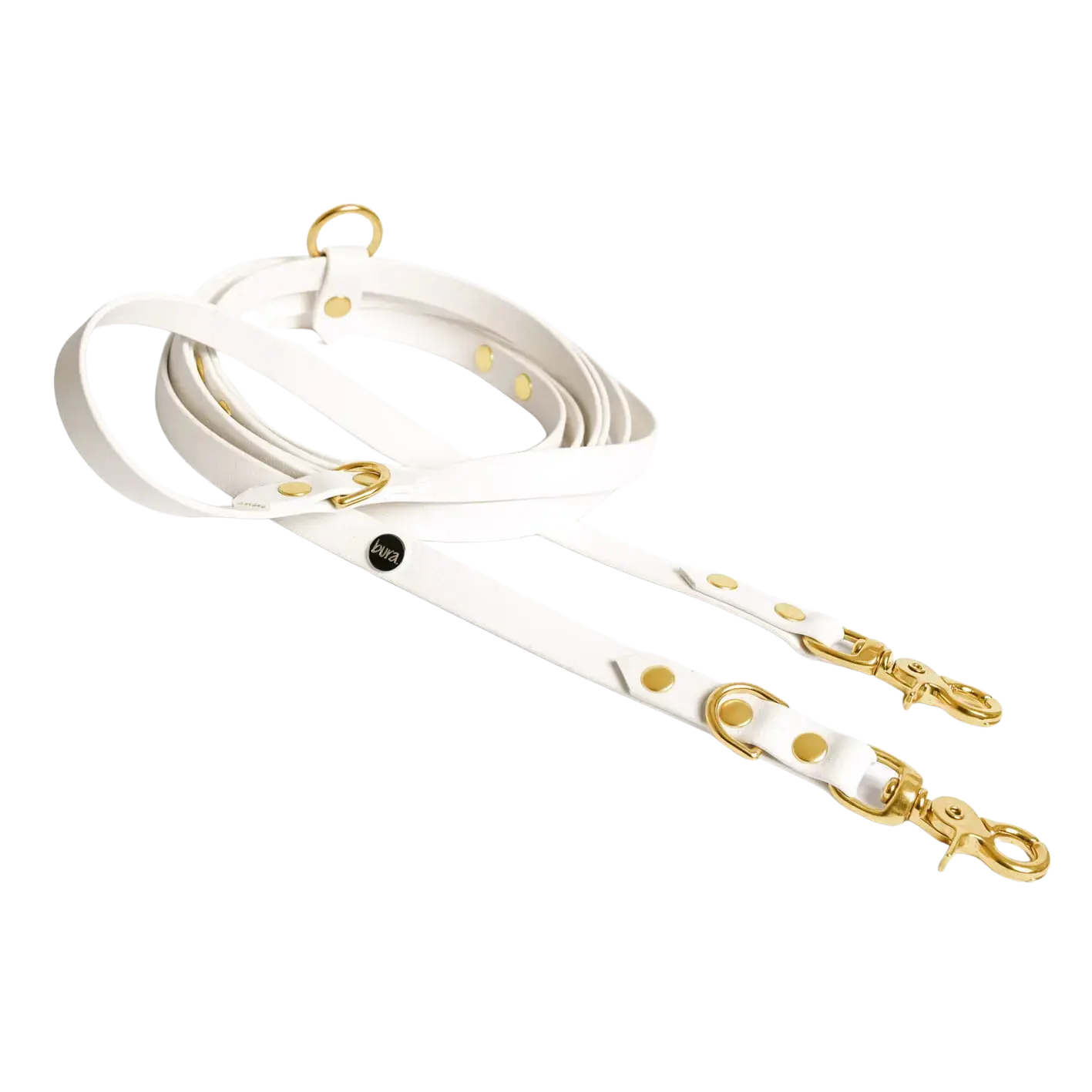 Smycz przepinana multifunkcyjna z Biothane dla psa, biały / beza Psiavlova BURA