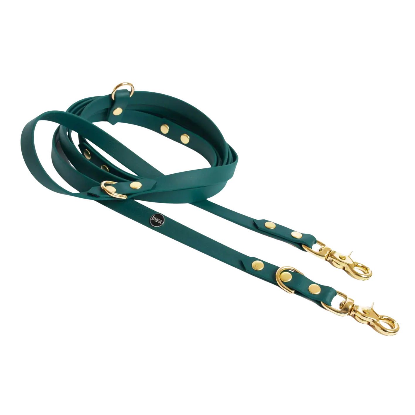 Smycz przepinana multifunkcyjna z Biothane dla psa, butelkowa zieleń / born to be wild... DOG BURA