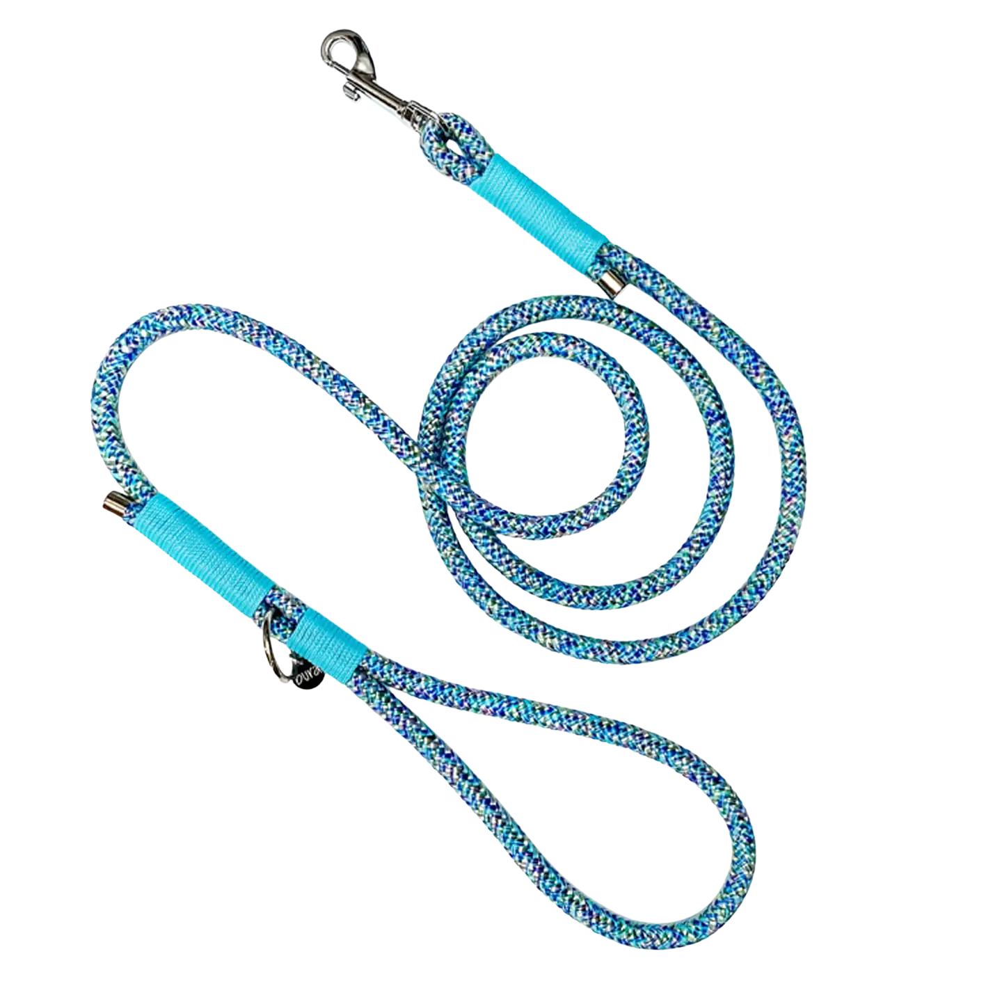 Smycz miejska linowa dla psa, niebieski mix / I'm buldog... da ba dee da ba daa BURA