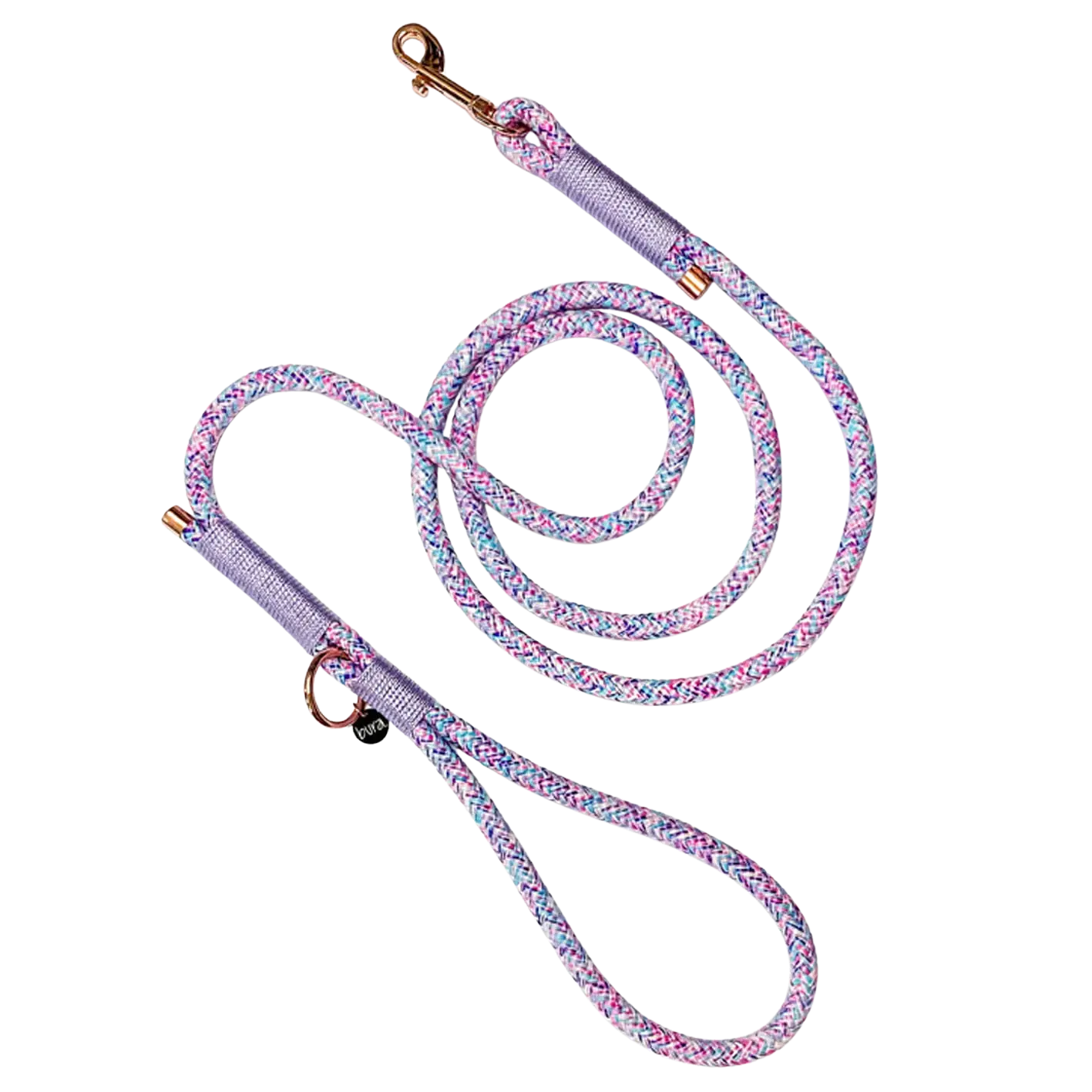 Smycz miejska linowa dla psa, fioletowy mix  / time to be Unidog! BURA