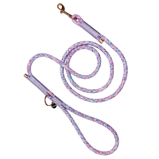 Smycz miejska linowa dla psa, fioletowy mix  / time to be Unidog! BURA