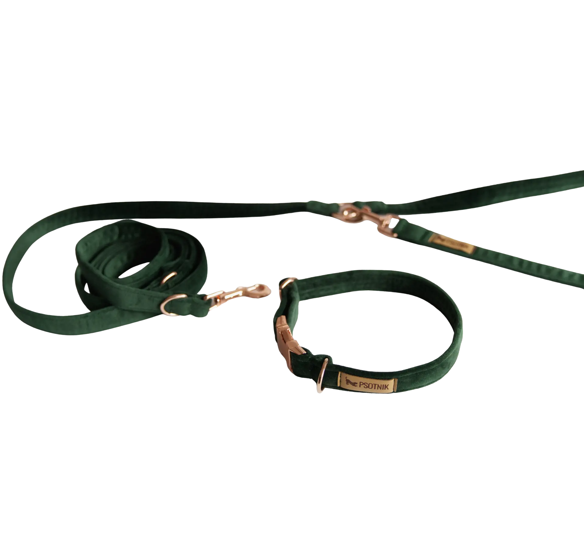Smycz przepinana Ciemnozielona Psotnik