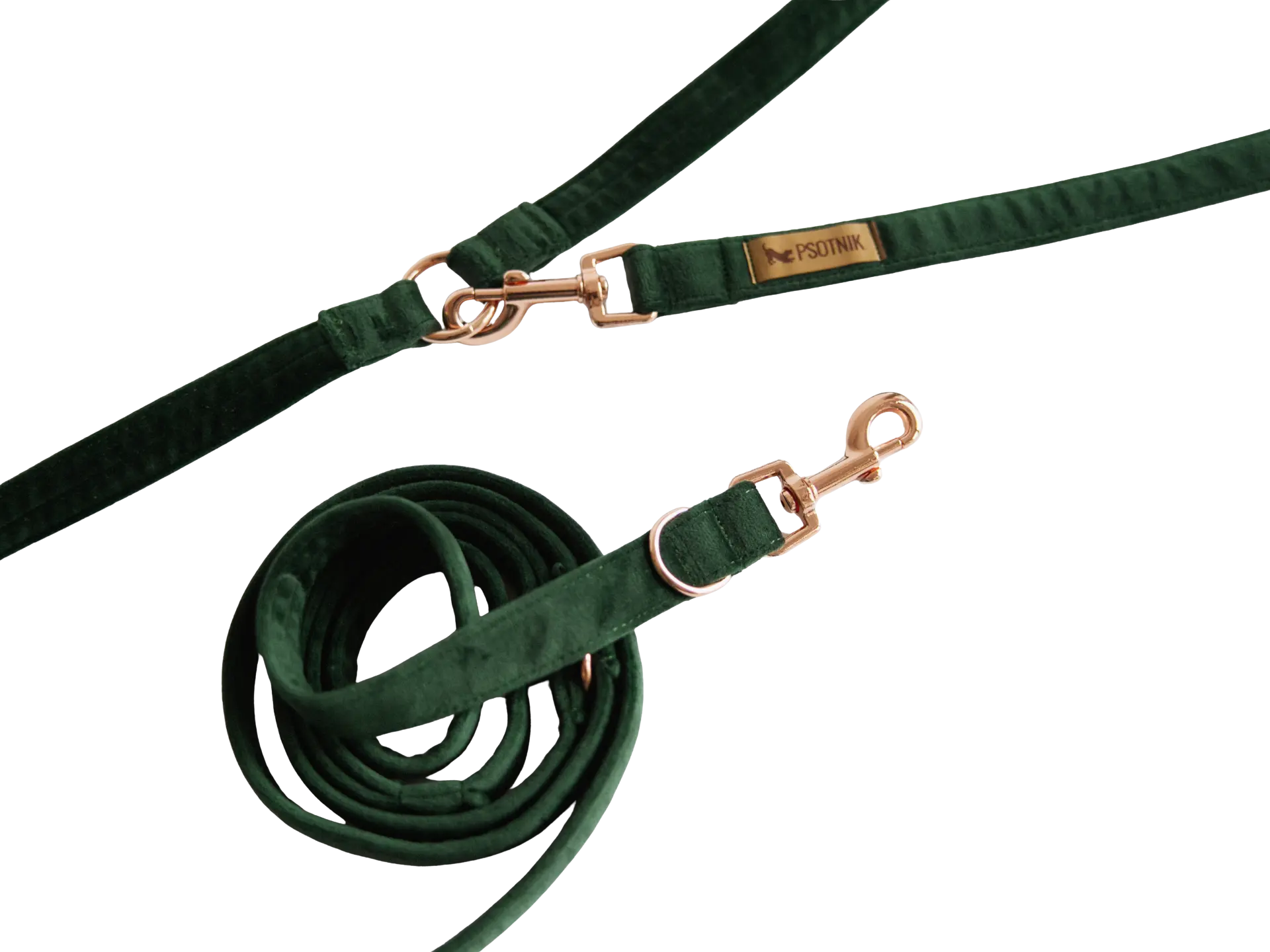 Smycz przepinana Ciemnozielona Psotnik