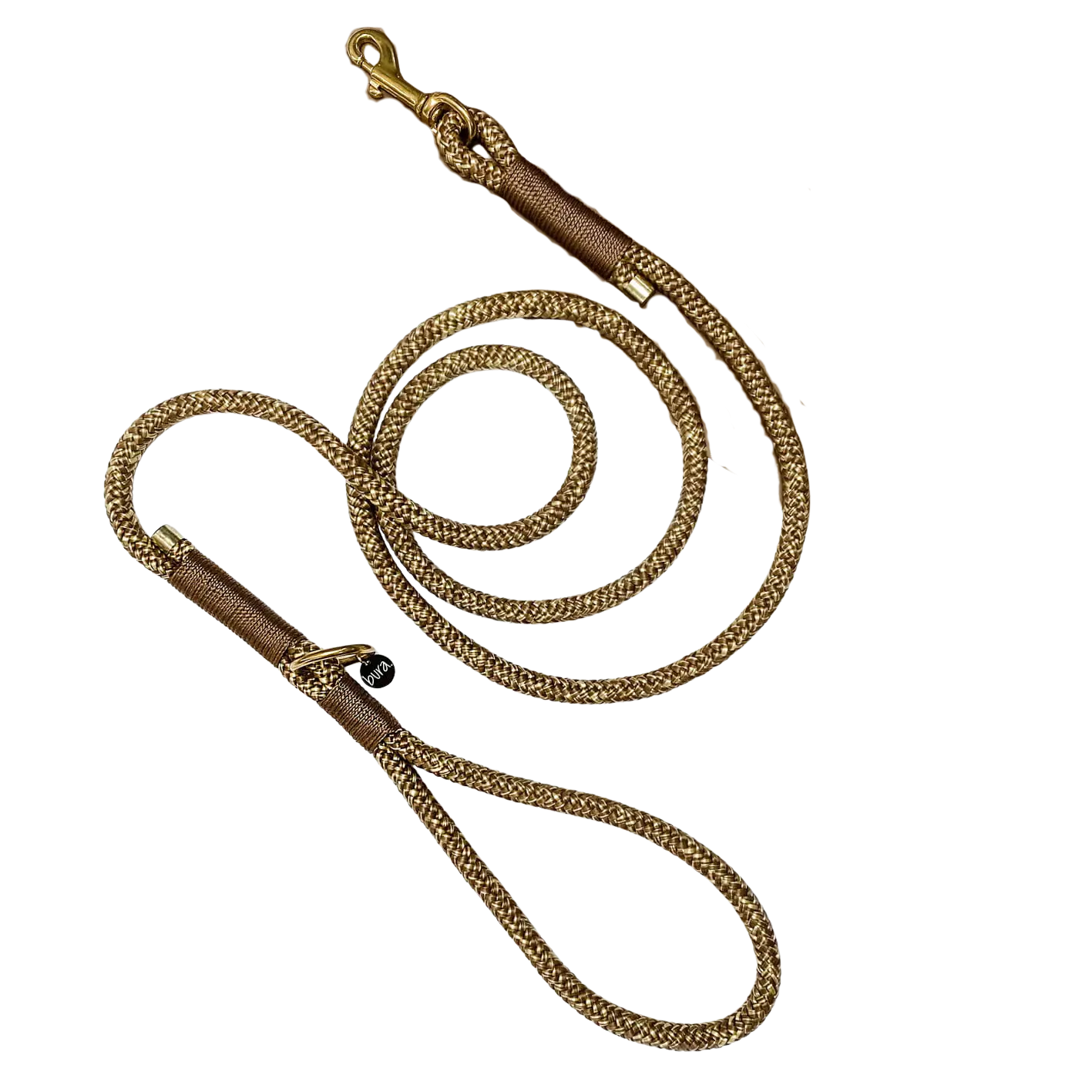 Smycz miejska linowa dla psa, brązowy mix  / chocolate... HAU good! BURA