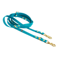 Załaduj obraz do przeglądarki galerii, Smycz przepinana multifunkcyjna z Biothane dla psa, turkus / wilk MORSKI BURA