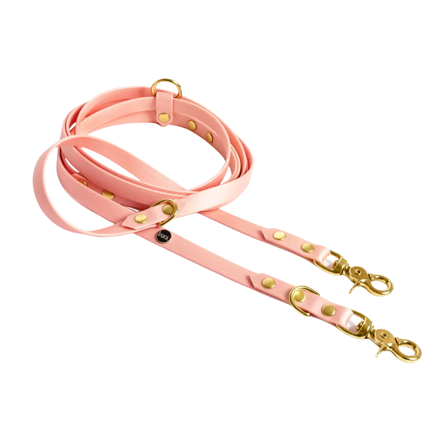 Smycz przepinana multifunkcyjna z Biothane łososiowy róż BURA