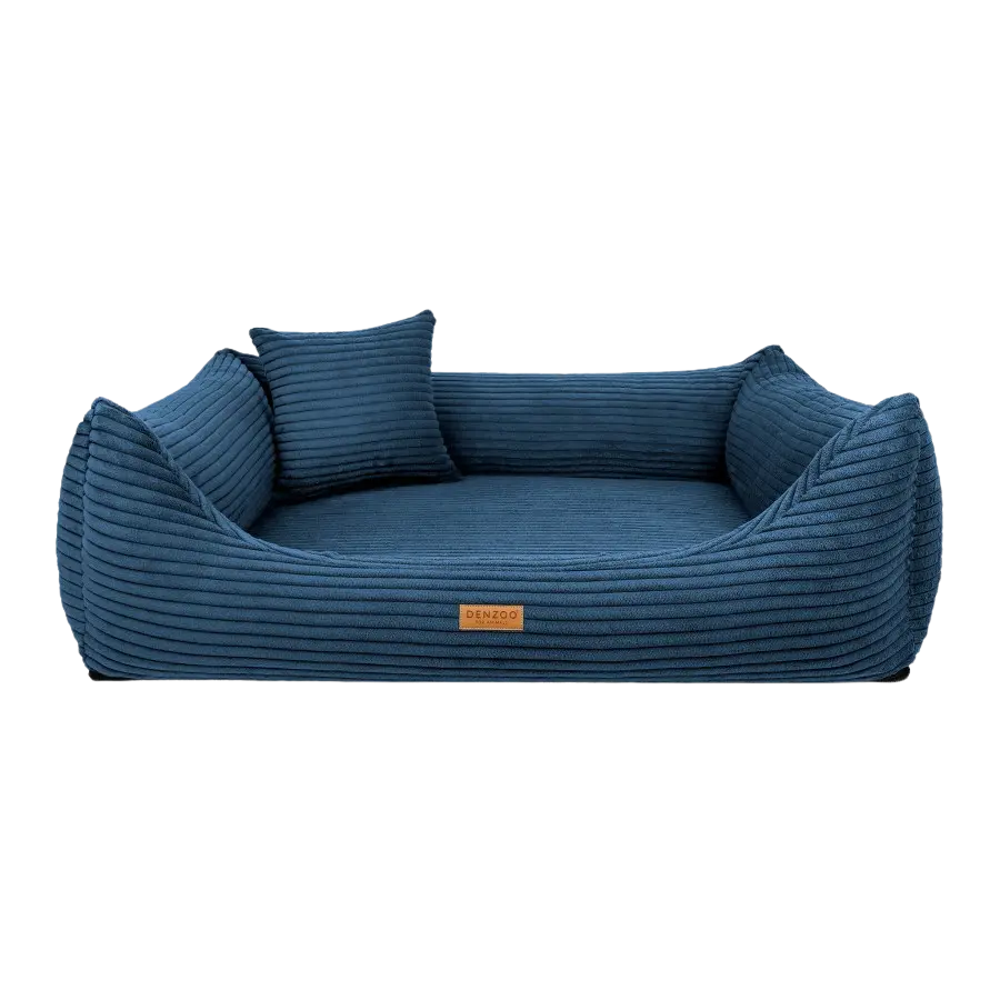 Legowisko dla psa i kota z materacem ortopedycznym granatowe - RIMINI NAVY BLUE DENZOO