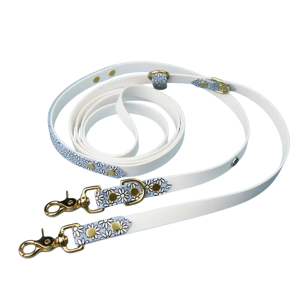 Smycz przepinana multifunkcyjna z Biothane dla psa, Stokrotki / różne kolory BURA