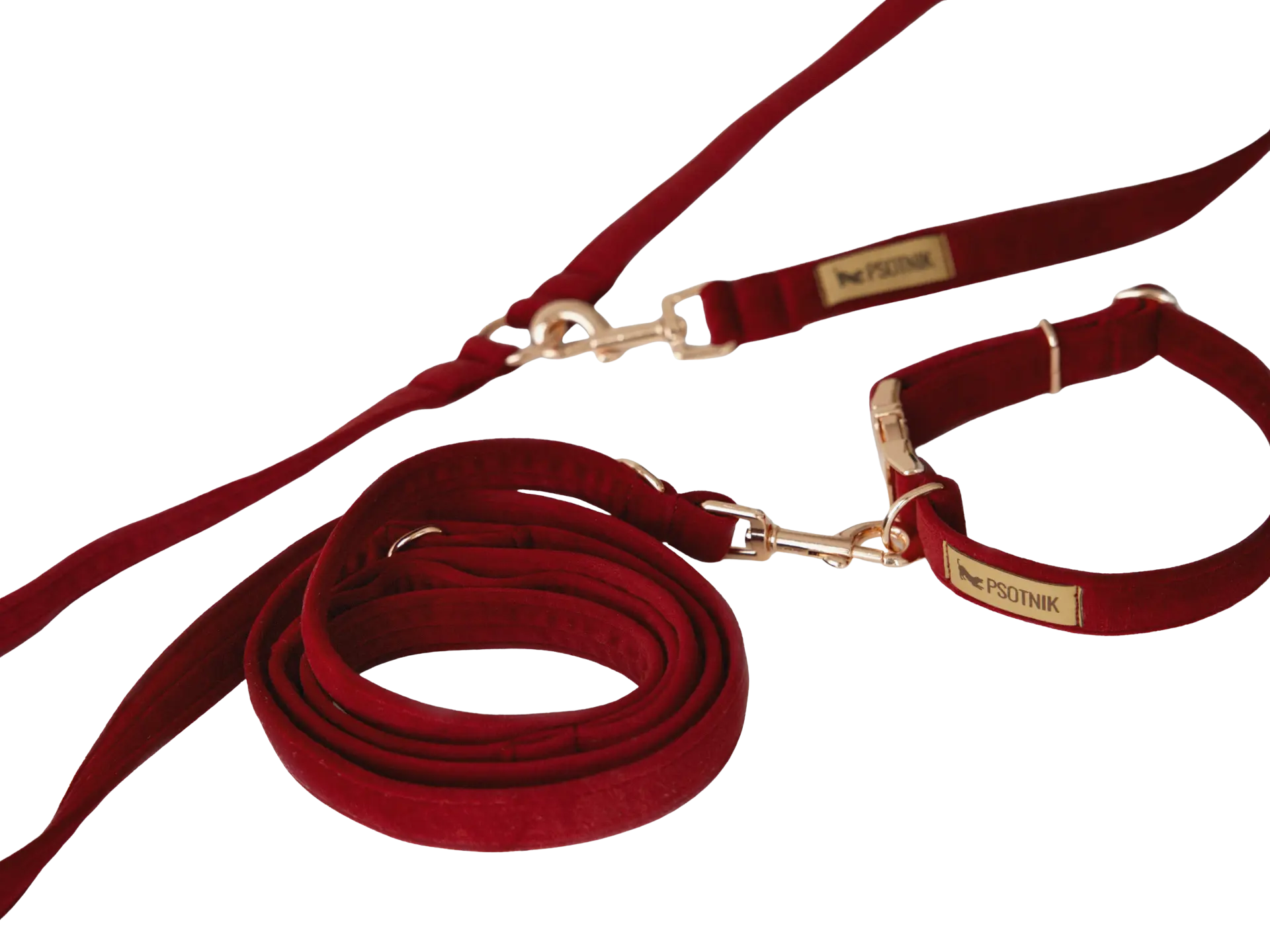 Smycz przepinana Bordowy Psotnik Psotnik