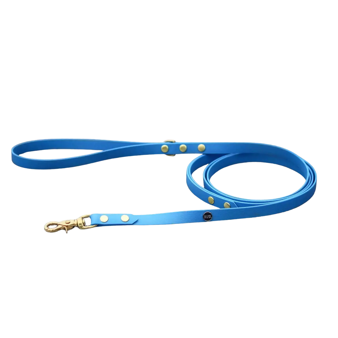 Smycz miejska z Biothane dla psa, niebieski / I'm buldog...