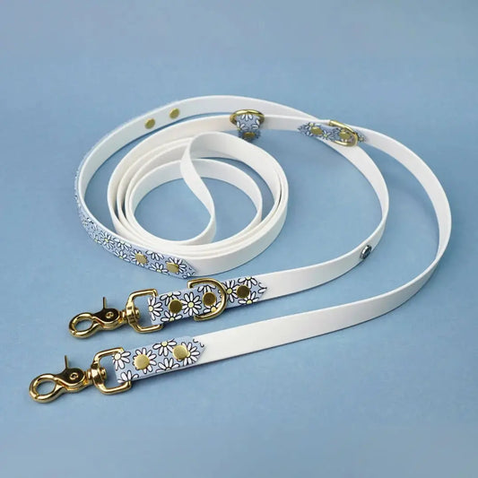 Smycz przepinana multifunkcyjna z Biothane dla psa, Stokrotki / różne kolory BURA