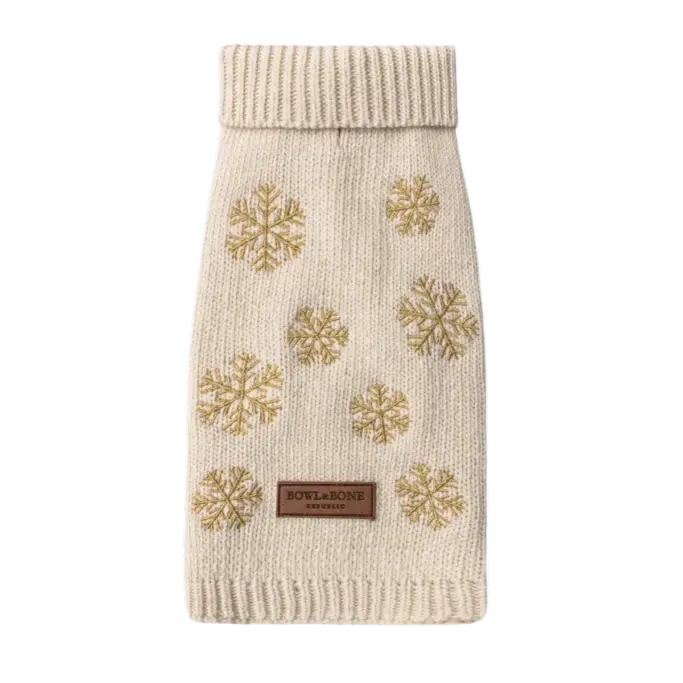 Sweterek dla psa SNOWFLAKE kremowy Bowl & Bone