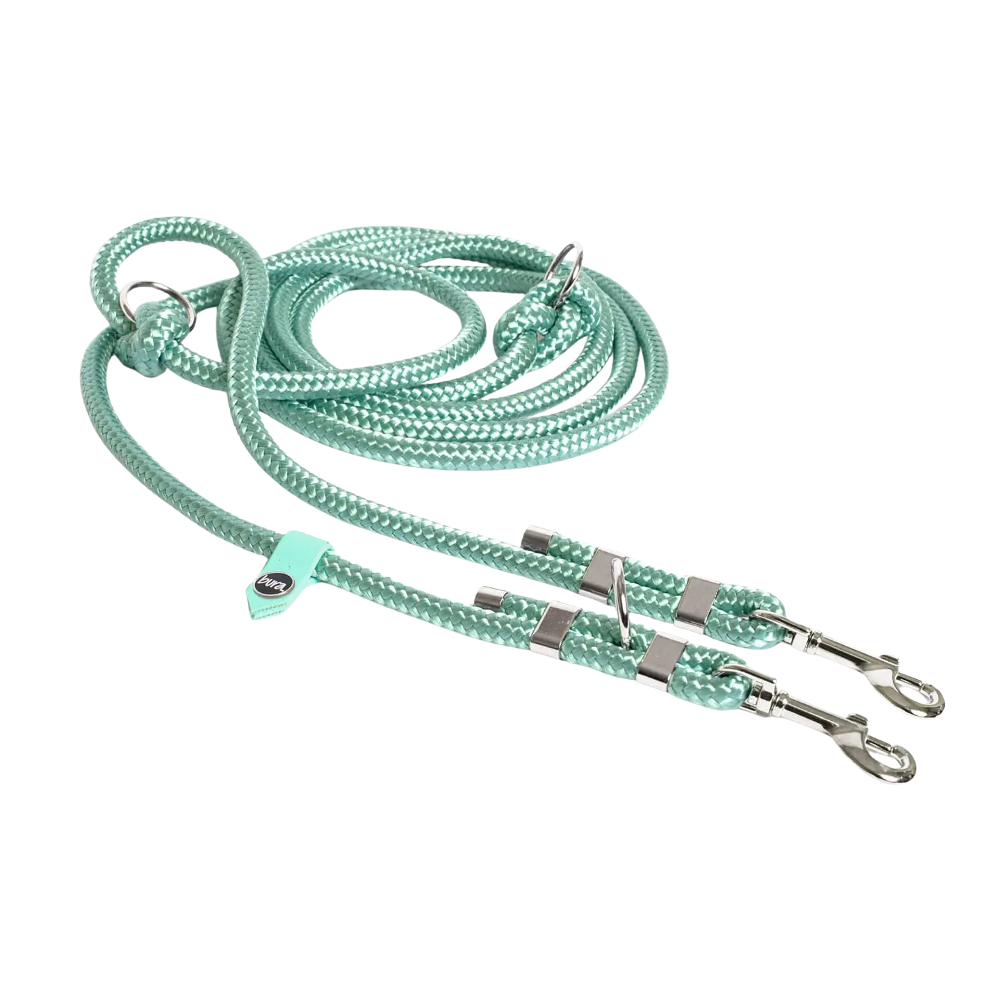Smycz przepinana linowa dla psa, miętowy / psia miętka BURA