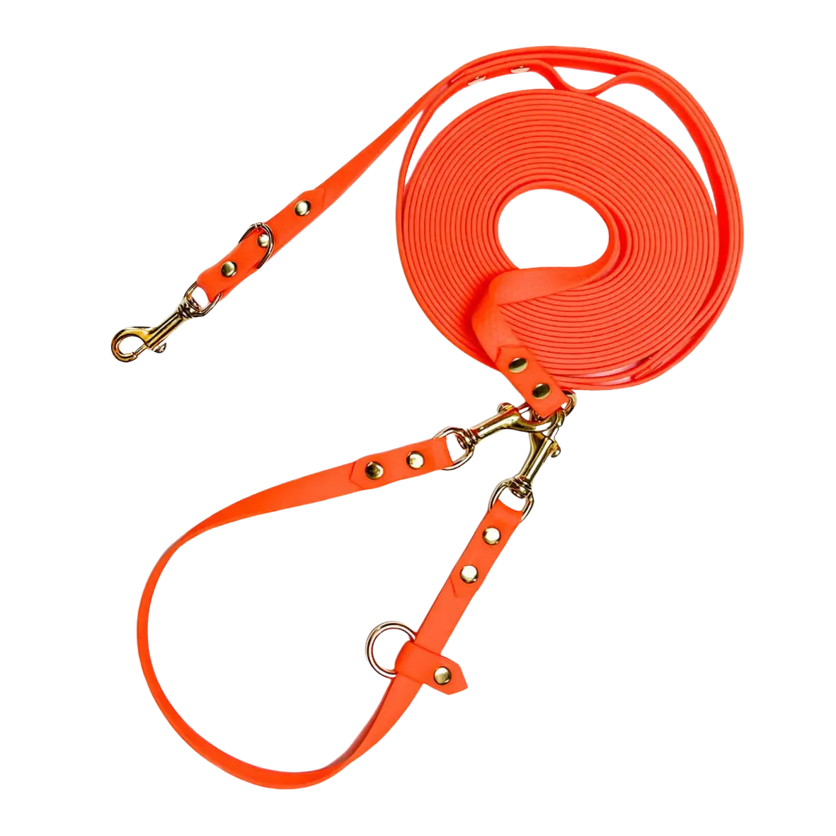 Linka treningowa dla psa z taśmy HEXA, neonowy pomarańczowy BURA