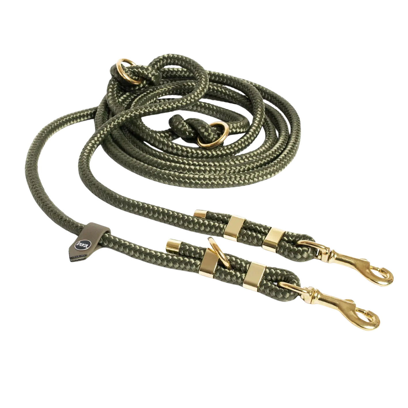 Smycz przepinana linowa dla psa, militarna zieleń /  WATAHA BURA