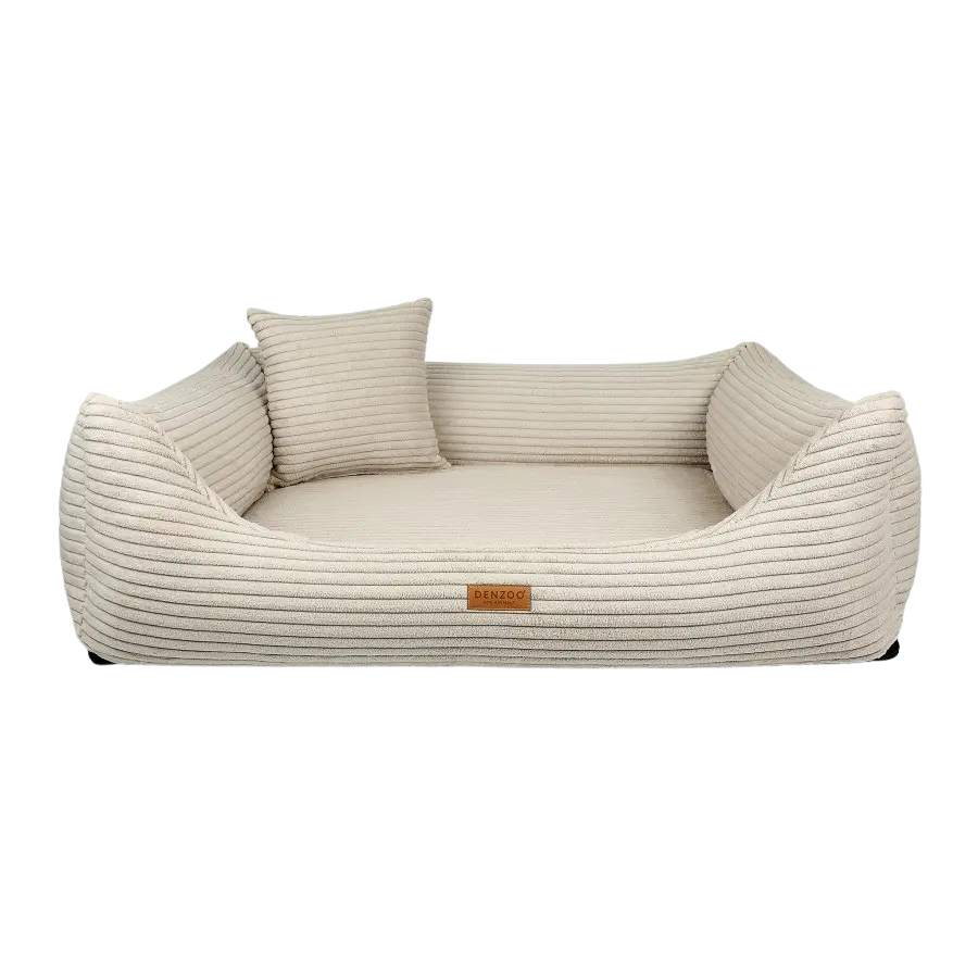 Legowisko dla psa i kota z materacem ortopedycznym beżowe - RIMINI BEIGE DENZOO