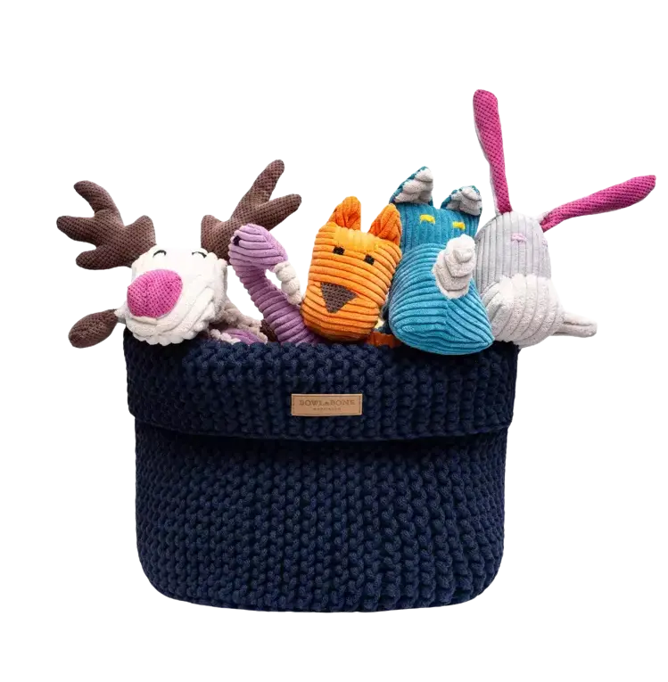 Kosz na zabawki COTTON granatowy Bowl & Bone