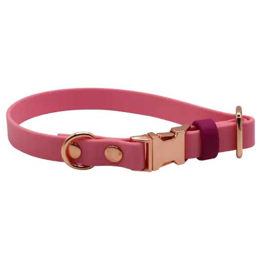 Obroża na klamrę BioThane Flamingo Pink Co Collar